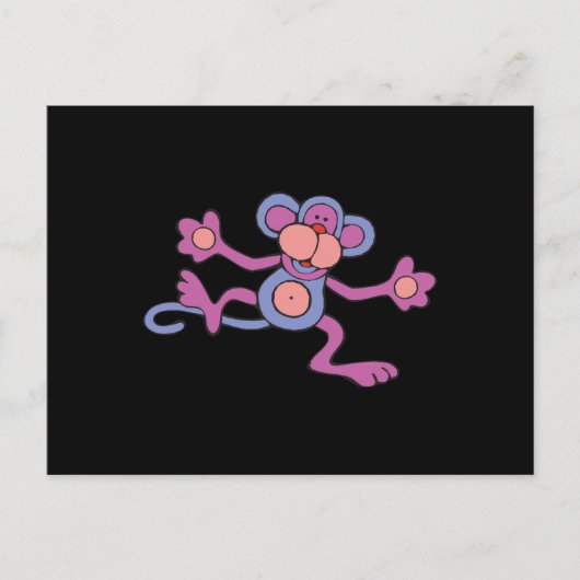 Carte Postale singe violet (Devant)