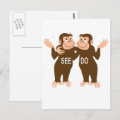 Carte Postale Singe Voir Monkey Do (1) (Devant / Derrière)