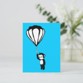 Carte Postale singe volant : montgolfière (Debout devant)