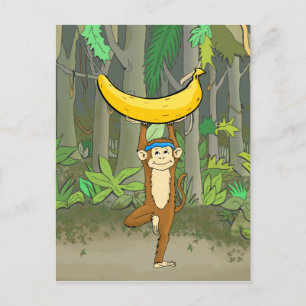 Carte Postale Singe yoga