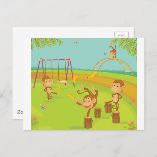 Carte Postale Singes (Devant / Derrière)