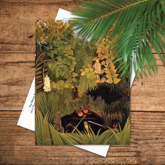 Carte Postale Singes joyeux Henri Rousseau