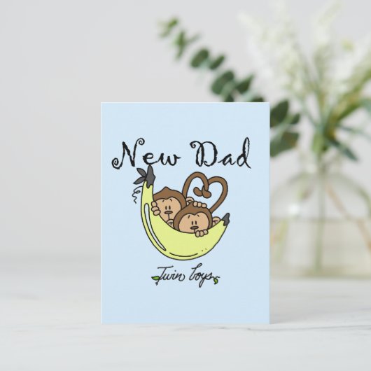 Carte Postale Singes Papa de jumeaux T-shirts et cadeaux (Debout devant)