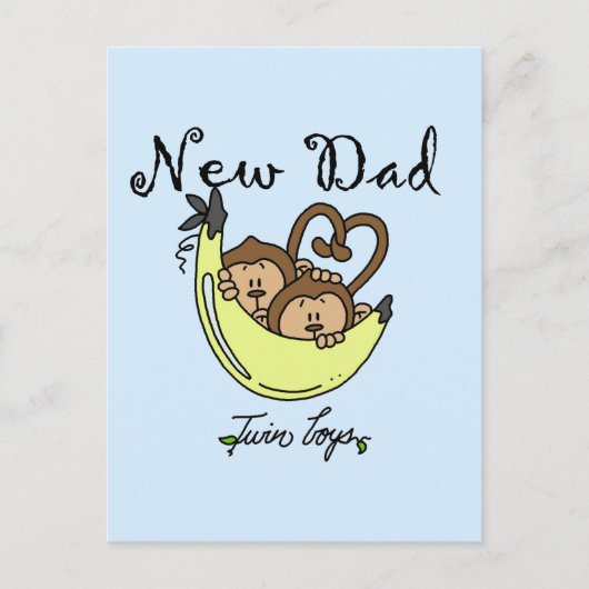 Carte Postale Singes Papa de jumeaux T-shirts et cadeaux (Devant)