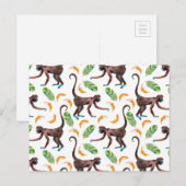 Carte Postale Singes sucrés Jonglant des bananes (Devant / Derrière)