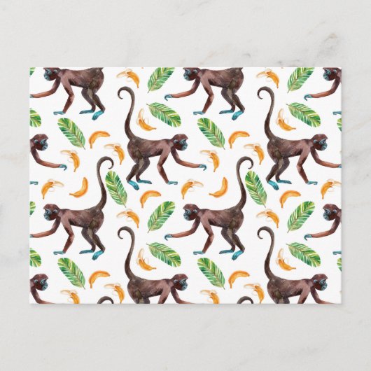 Carte Postale Singes sucrés Jonglant des bananes (Devant)