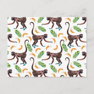 Carte Postale Singes sucrés Jonglant des bananes