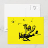 Carte Postale Singes Sur Les Avions (Devant / Derrière)