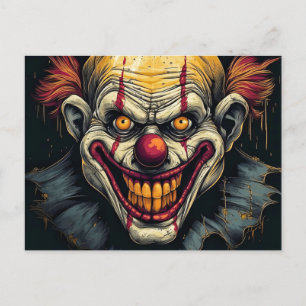 Carte Postale Sinister Funhouse Sideshow Clown Illustration