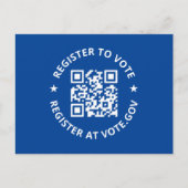 Carte Postale S'inscrire pour voter scannable personnalisé QR Co (Devant)