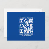 Carte Postale S'inscrire pour voter scanner QR Code bleu personn (Devant / Derrière)