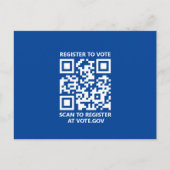 Carte Postale S'inscrire pour voter scanner QR Code bleu personn (Devant)