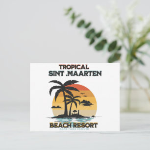 Carte Postale Sint Maarten Plage Resort Tropicale