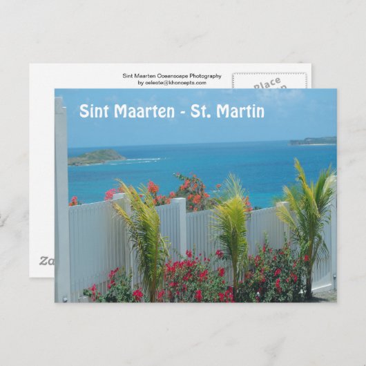 Carte Postale Sint Maarten - St Martin Ocean Blue Seascape Post (Devant / Derrière)