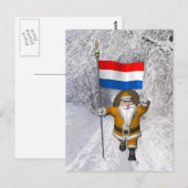 Carte Postale Sinterklaas Avec Ensigne De Pays-Bas (Devant / Derrière)