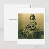 Carte Postale Sioux Musicien Girl Sepia (Devant / Derrière)
