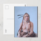 Carte Postale Sioux Warrior (vers 1890) (Devant / Derrière)
