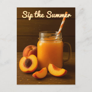 Carte Postale Sip Summer - Peach Juice Rustic Postcard