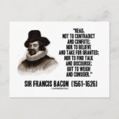 Carte Postale Sir Francis Bacon Lit Pour Peser Et Examiner La Ci (Devant)
