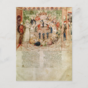 Carte Postale Sir Galahad est accueilli à la Table ronde