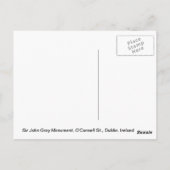 Carte Postale Sir John Gray Monument, O'Connell St, Dublin, Ire (Dos)