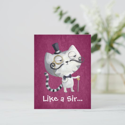 Carte Postale Sir Kitty Chat avec Moustaches (Debout devant)