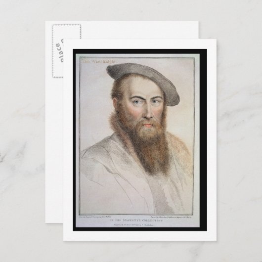 Carte Postale Sir Thomas Wyatt (c.1503-42) gravé par Francesco (Devant / Derrière)