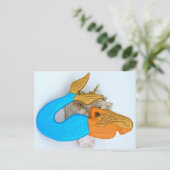 Carte Postale sirène à queue bleue (Debout devant)