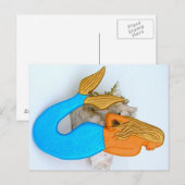 Carte Postale sirène à queue bleue (Devant / Derrière)