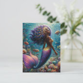 Carte Postale Sirène Africaine Aux Cheveux Violets (Debout devant)