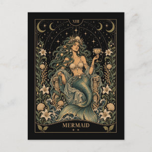 Carte Postale Sirène, Art du Tarot Starlit