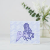 Carte Postale Sirène assise bleue (Debout devant)