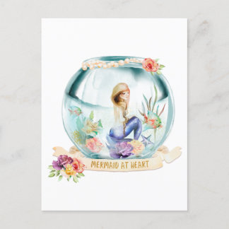 Carte Postale Sirène au coeur