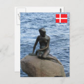 Carte Postale Sirène au Danemark (Devant / Derrière)