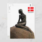 Carte Postale Sirène au Danemark (Devant / Derrière)