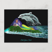 Carte Postale Sirène avec dauphins (Devant)