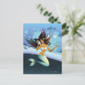 Carte Postale Sirène avec la coquille à l'oreille (Debout devant)