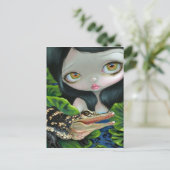 Carte postale "Sirène avec un Alligator bébé" (Debout devant)
