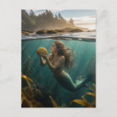 Carte Postale Sirène avec un taco (Devant)