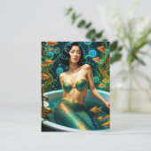 Carte Postale Sirène Belle Unique dans le Bain (Debout devant)