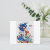 Carte Postale Sirène bleu (Debout devant)