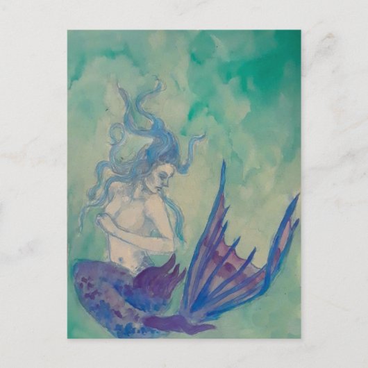 Carte Postale Sirène bleue (Devant)