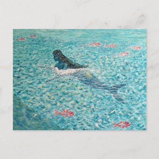 Carte Postale Sirène contre la Marée (Devant)