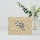 Carte Postale Sirène d'argent dans le sable (Debout devant)