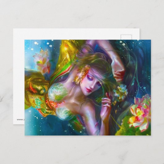 Carte Postale Sirène de fleurs (Devant / Derrière)