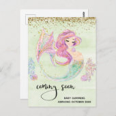 Carte Postale Sirène De Grossesse Prochainement Faire-part (Devant / Derrière)