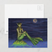 Carte Postale Sirène de trempage fin sur Turtle Back (Devant / Derrière)