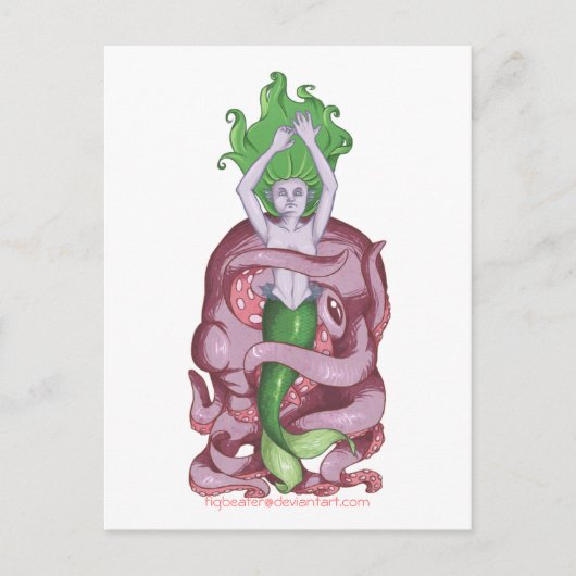 Carte Postale Sirène d'Octopus (Devant)