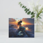 Carte Postale Sirène du coucher de soleil (Debout devant)