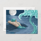 Carte Postale Sirène en lite (Devant / Derrière)